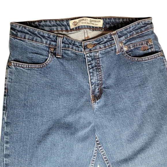 HARLEY DAVIDSON Women's Highrise Medium Wash Bootcut Jeans Size 8 Long Blue - Picture 16 of 16